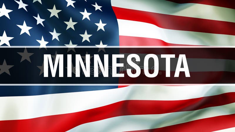 Minnesota state on a USA flag background, 3D rendering. United States of America flag waving in the wind. Proud American Flag vector illustration Minnesota state on a USA flag background, 3D rendering. United States of America flag waving in the wind. Proud American Flag vector illustration
