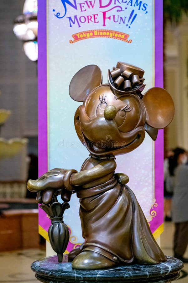 Minnie Mouse Bronze Statue In The Tokyo Disney Hotel Editorial minnie-mouse-bronze-statue-in-the-tokyo-disney-hotel-editorial