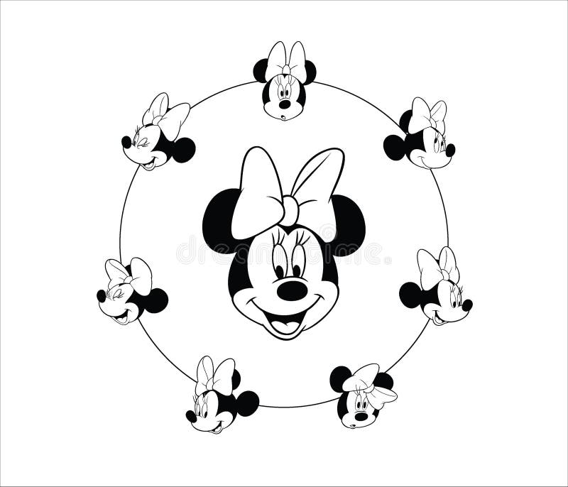 Disney Vector Illustration of Minnie Mouse Isolated on White