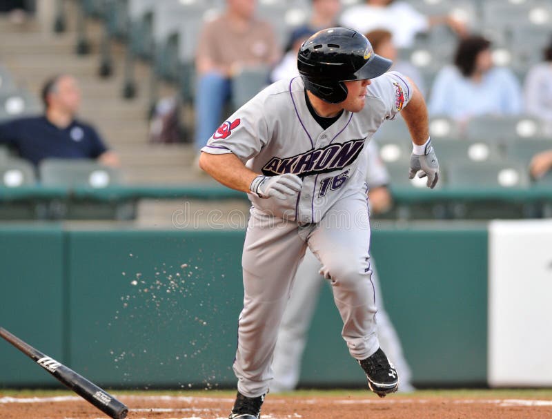 Minor League Baseball Batter Runs To First Editorial Stock Photo