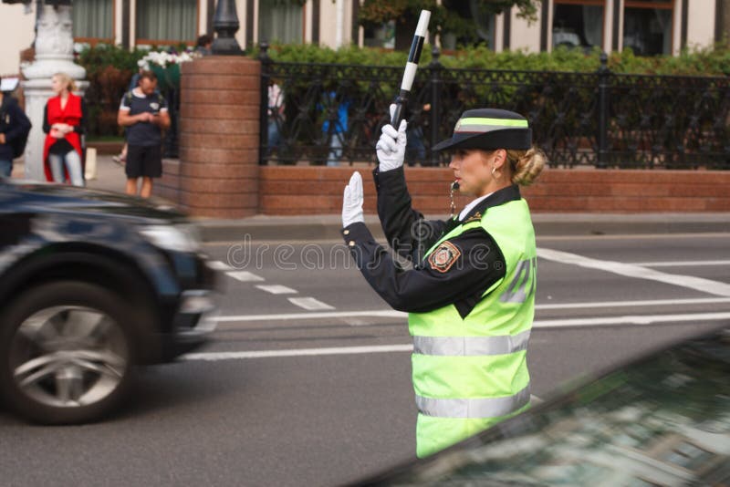 Woman Traffic Cop Rome City Street Italy Editorial Image Image Of