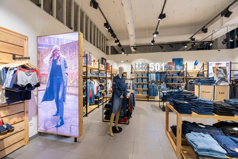 Minsk, Belarus - March 26, 2018: Interior Shot of Levis Shop Editorial ...