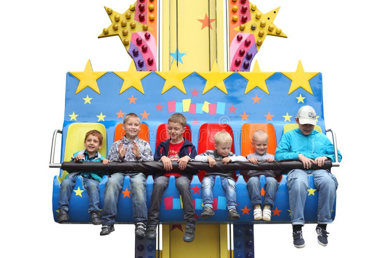MINSK - JUNE 01, 2014 - Amusement park: Happy kids at the amusement park. Children's Day.