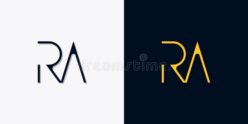 Minsta abstrakta inledande bokstäver ra logotyp stock illustrationer