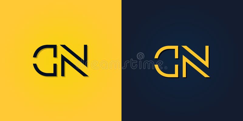 Minsta abstrakta logotyp för inledande bokstav dn stock illustrationer