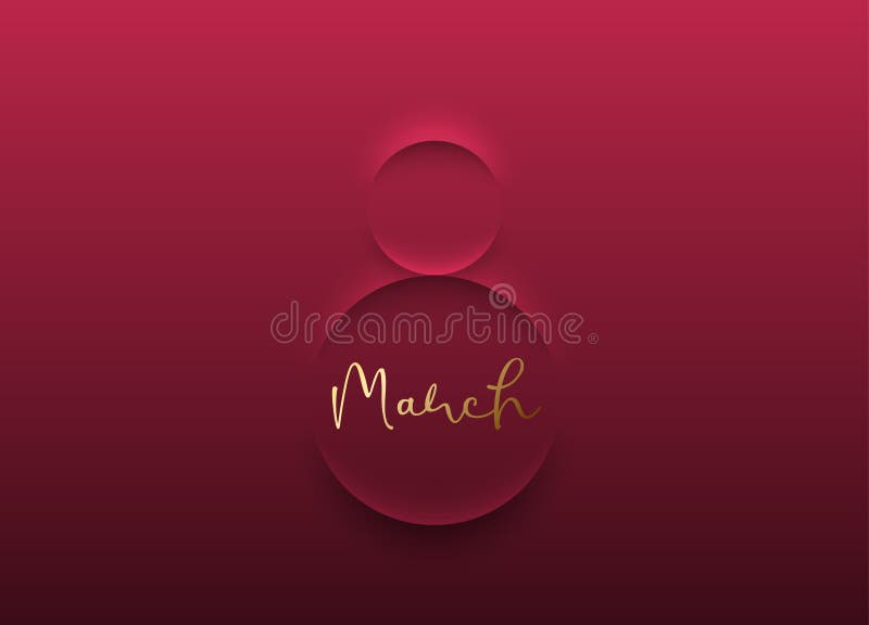 Minsta rosa röd mjuk 3d 8-form abstrakt ramdesign. March golden text 8 mars vektordesign för vektorer royaltyfri illustrationer