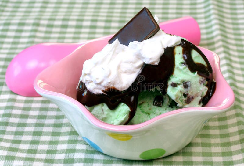 Mint Chocolate Chip Sundae Picture. Image 5807094