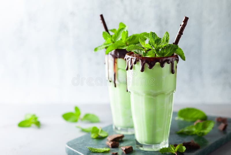 Mint chocolate milkshake