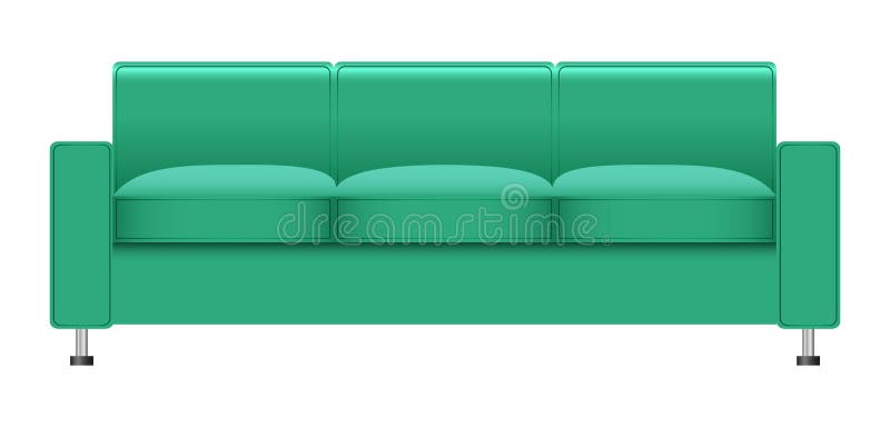Download Mint Color Sofa Mockup, Realistic Style Stock Illustration - Illustration of living, green ...