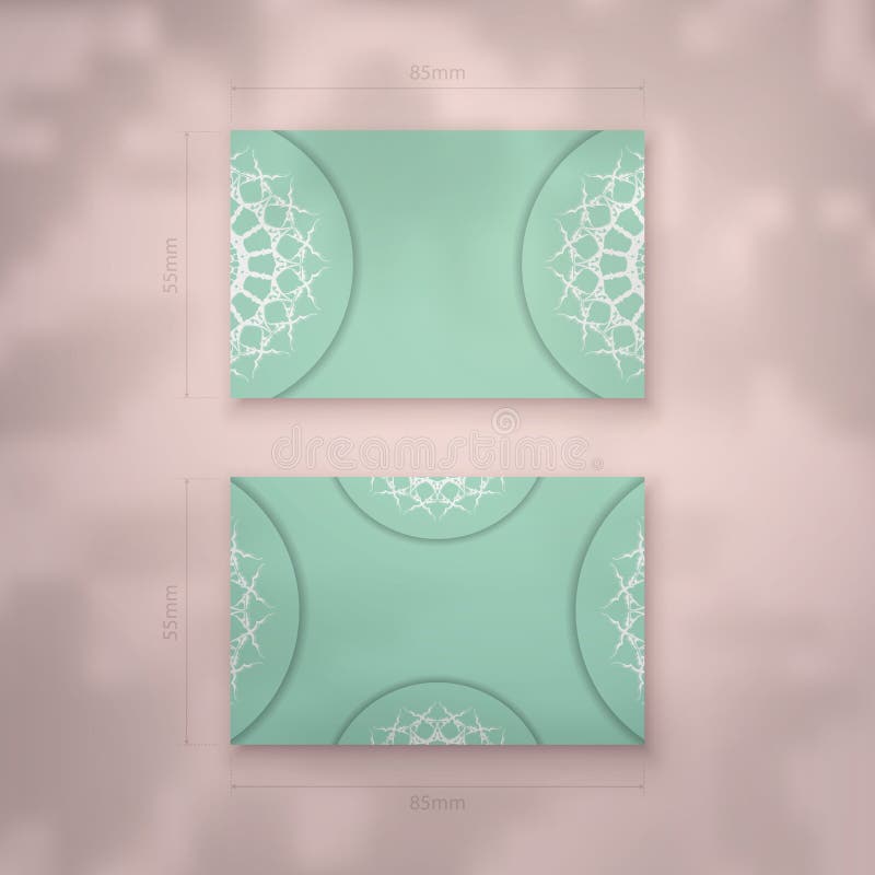 a-mint-colored-business-card-with-a-luxurious-white-pattern-for-your