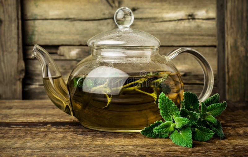 Mint tea in teapot stock image. Image of liquid, food 8069579