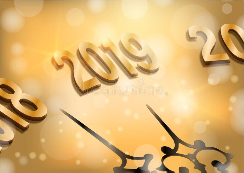 Minuit 2019 de bonne année illustration libre de droits Minuit 2019 de bonne année illustration libre de droits