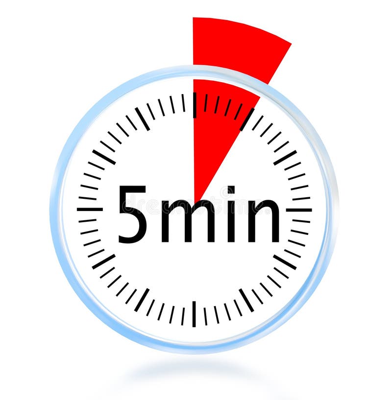 Digital Countdown Timer With Five Minutes Interval. Stock Vector