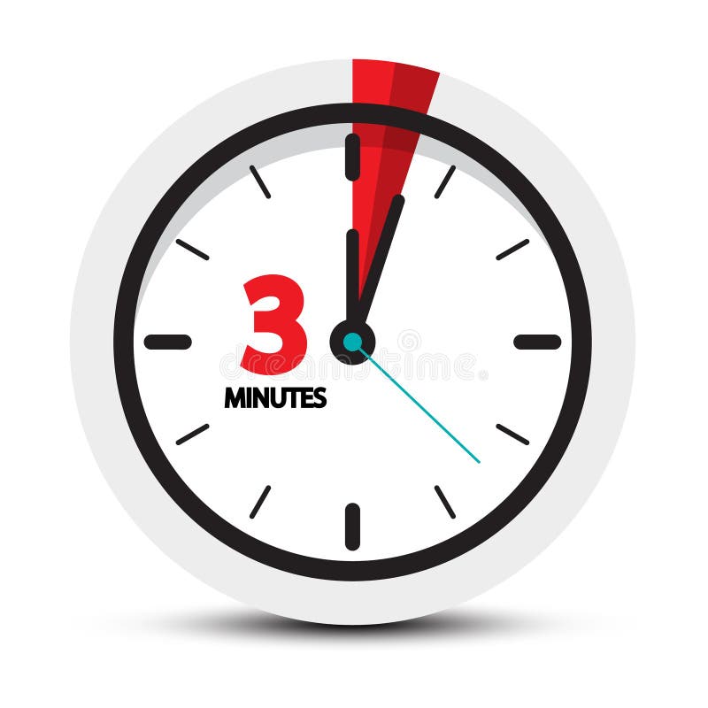 3 Minutes Icon Clock Face ith Three Minute Symbol