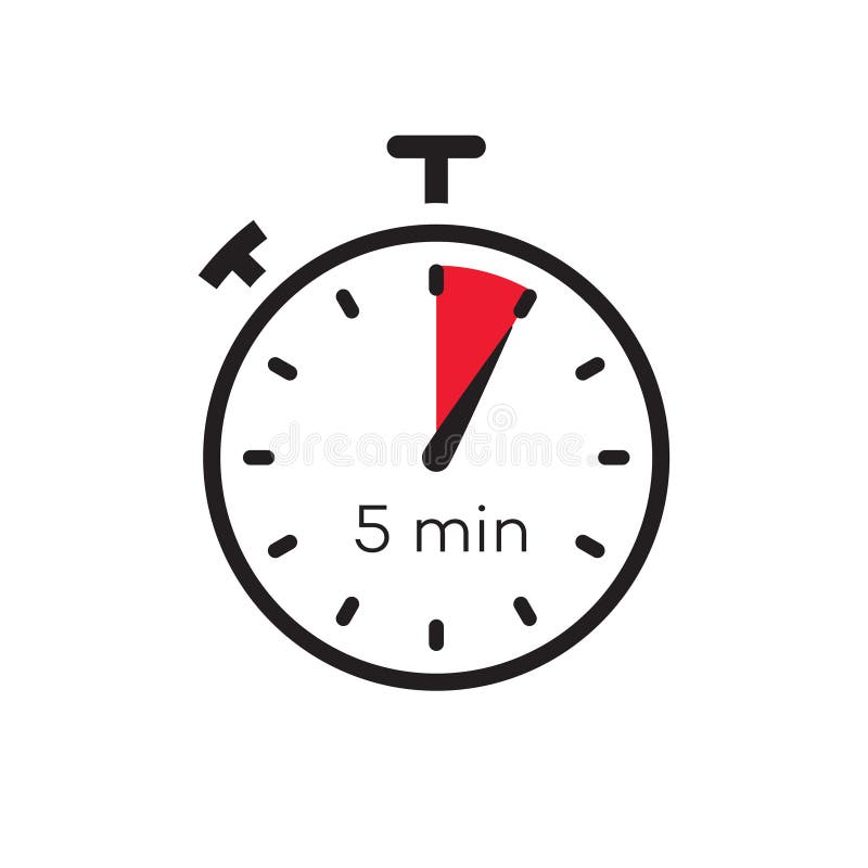 5 minutes timer vector symbol color style