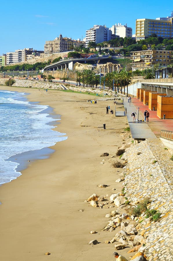 Miracle Beach in Tarragona, Spain Editorial Stock Photo Image of