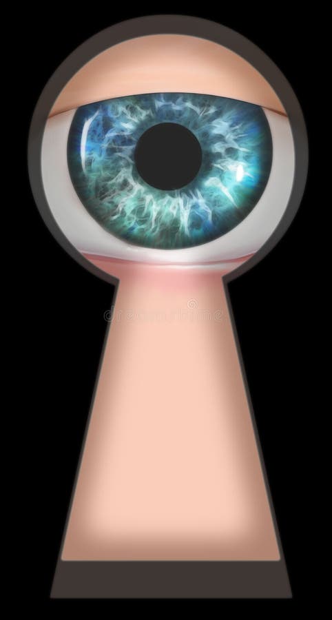 Mirada a través del ojo de la cerradura stock de ilustración Mirada a través del ojo de la cerradura stock de ilustración