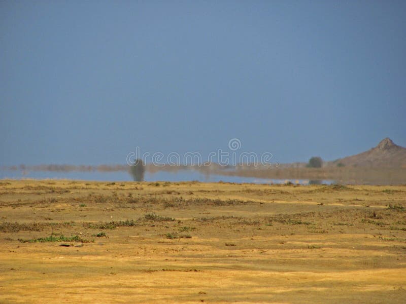 Mirage Phenomenon in Desert of Sal Island Cape Verde Cabo Verde Stock ...