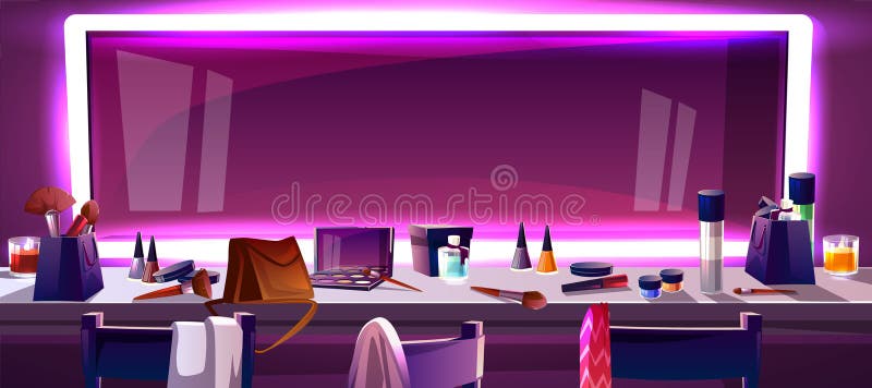 Miroir de maquillage avec l'illustration de vecteur de lampes illustration libre de droits Miroir de maquillage avec l'illustration de vecteur de lampes illustration libre de droits