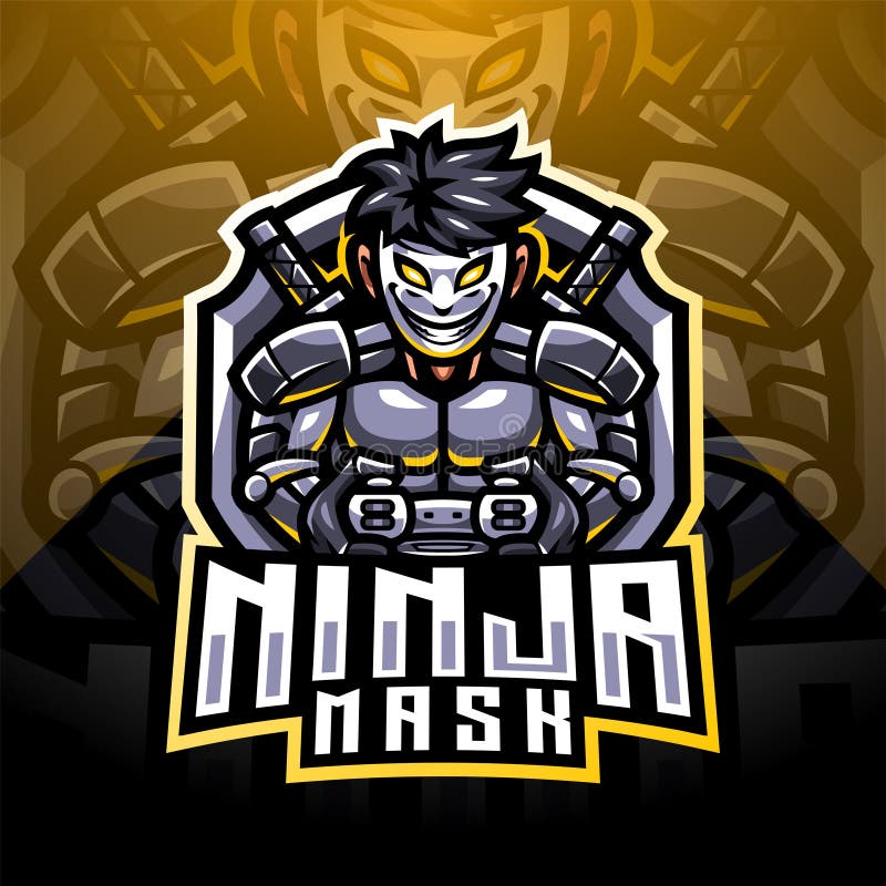 Ninja mask esport mascot logo design royalty free illustration