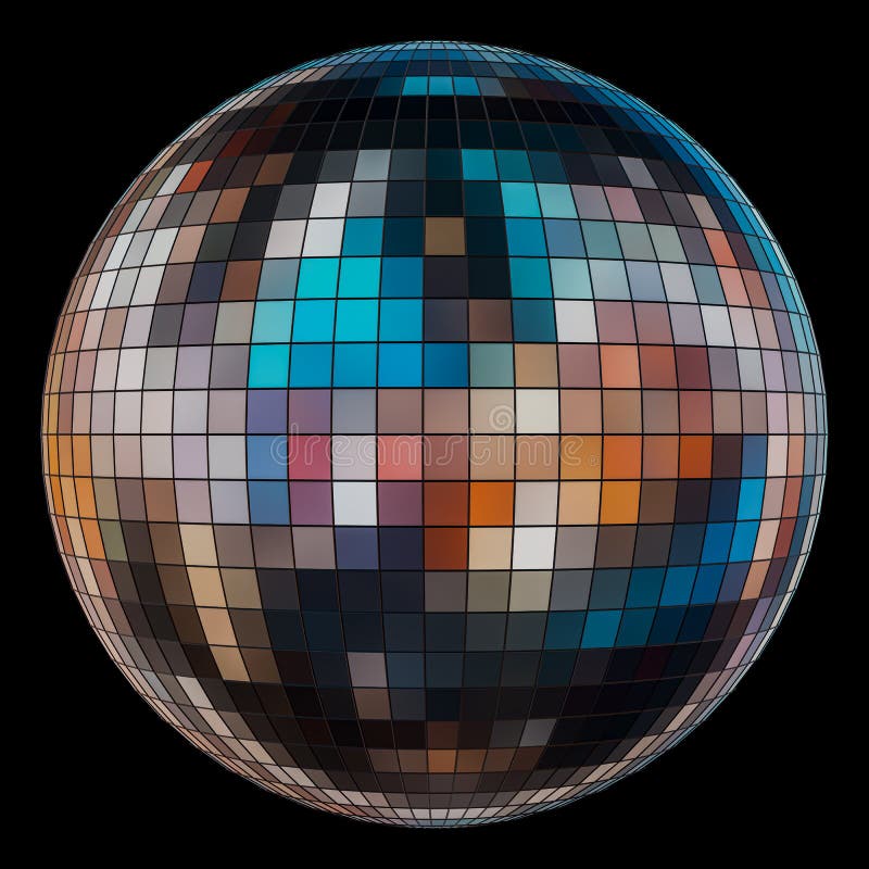 Mirror Disco Ball on a White Background Stock Illustration