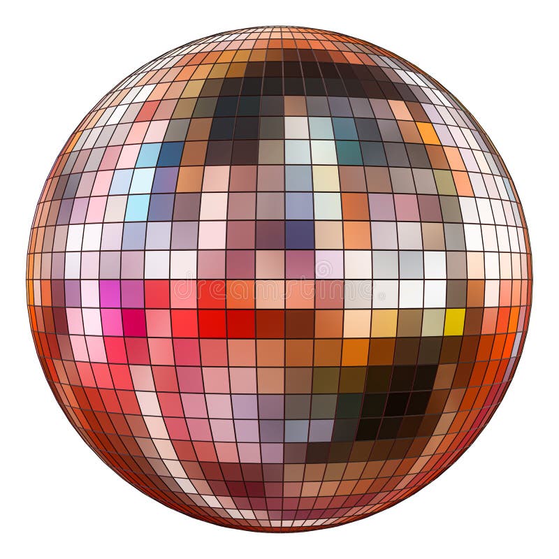 Mirror Disco Ball on a White Background Stock Illustration ...