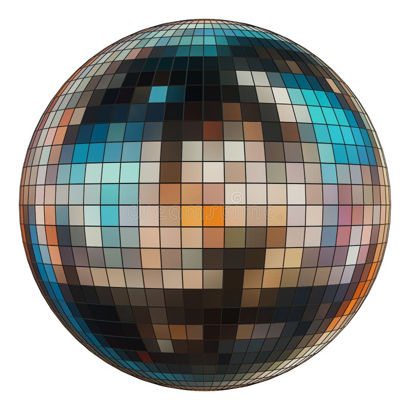 Mirror Disco Ball on a White Background Stock Illustration