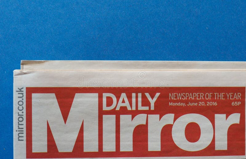 Daily Mirror front page editorial stock photo. Image of news 86542018