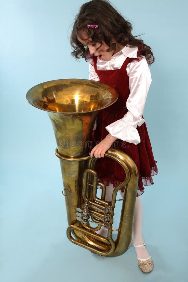 Girl playing Tuba stock image. Image of tuba, performer 8059425