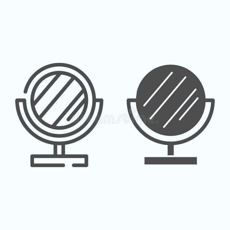 Round Makeup Mirror Flat Icon. Desk Mirror Vector Illustration Isolated