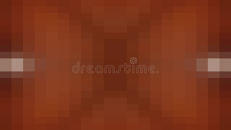 Mirrored video art screensaver of blue and yellow-brown pixels. Abstract geometric psychedelic background. stock illustration
