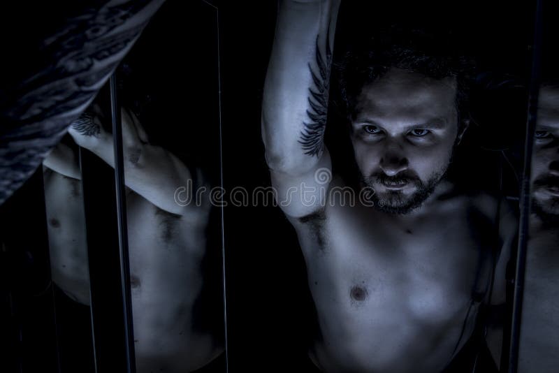 Mirrors, Male model, evil, blind, fallen angel of death stock photography Mirrors, Male model, evil, blind, fallen angel of death stock photography