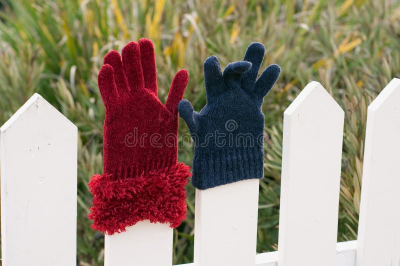 Mismatched Gloves on a Fence Stock Photo Image of fence, accessory