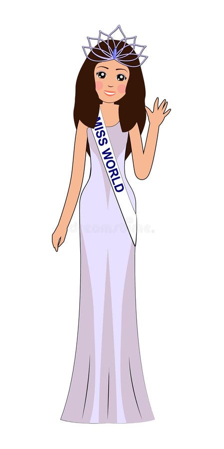 Miss the universe, the world of beauty. The girl, the winner of the contest of models. royalty free illustration Miss the universe, the world of beauty. The girl, the winner of the contest of models. royalty free illustration
