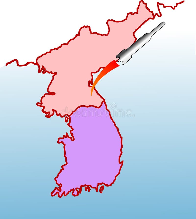 Missile del lancio del Korea di Nord royalty illustrazione gratis