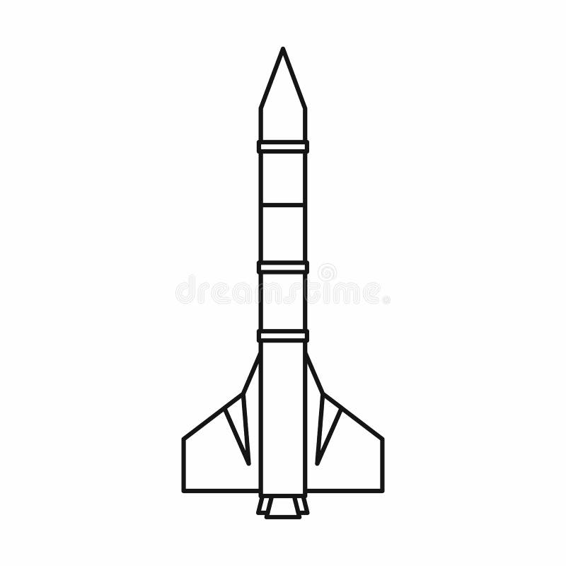 Missile Rocket Icon in Outline Style Stock Vector Illustration of