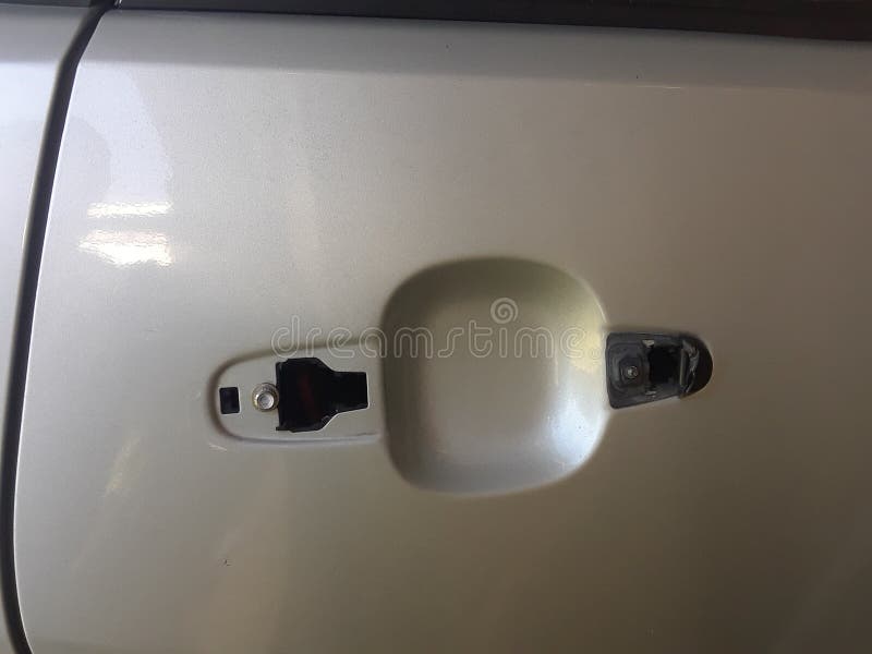 Missing Door Handle Silver Sedan Stock Photo Image of silver, handle