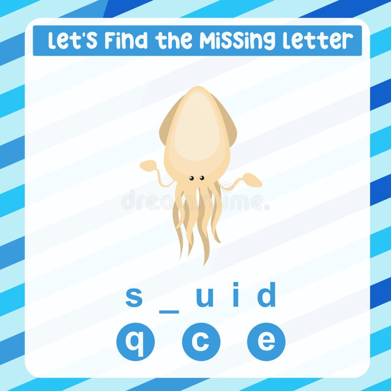 Education game for children complete the letters from cute cartoon