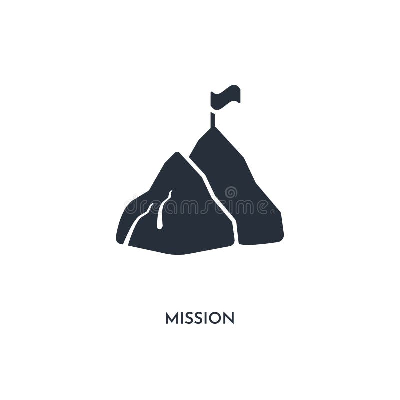 Mission Icon Simple Element Illustration Isolated Trendy Filled