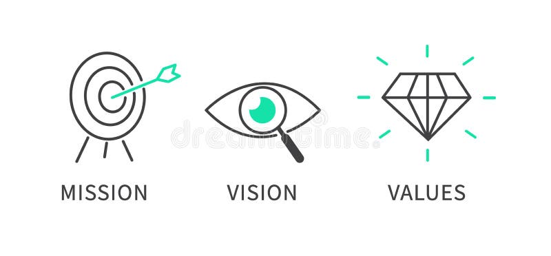 Mission Vision And Values Icon Organization Mission Success And