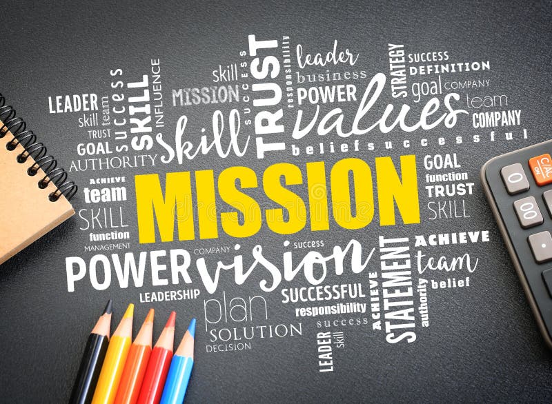 MISSION Word Cloud Collage, Business Concept Stock Photo - Image of ...