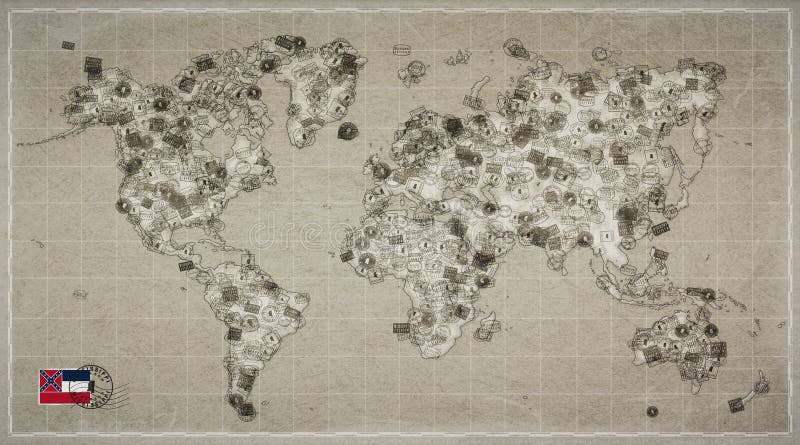 Mississippi Jackson Vintage Stamp World Map. Jackson mississippi stock images, royalty-free photos and pictures