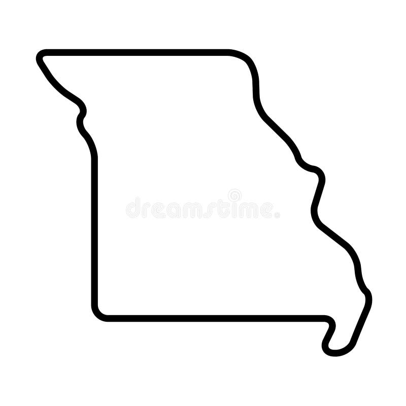 Missouri Black Outline Map. State of USA Stock Illustration