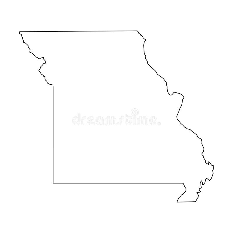 Missouri, state of USA - solid black outline map of country area. Simple flat vector illustration. Missouri, state of USA - solid black outline map of country area. Simple flat vector illustration.