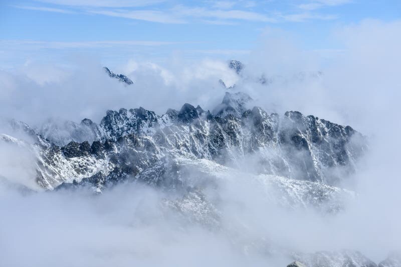 Mist covered mountains