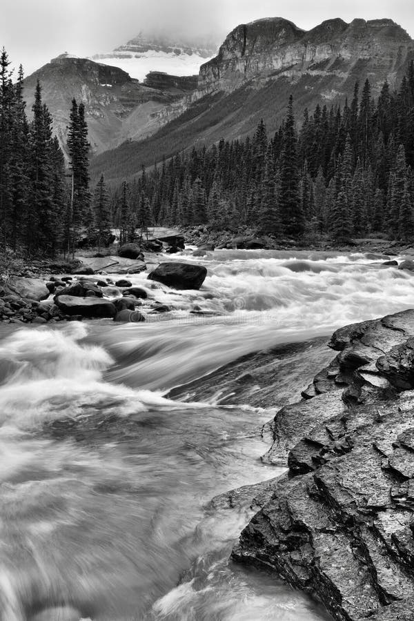 Mistaya River On Icefields Parkway In Banff National Park Alberta