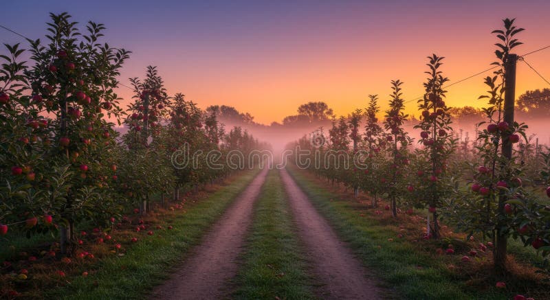 Misty Apple Orchard Sunrise Stock Photo - Image of green, light: 381477262 Misty Apple Orchard Sunrise Stock Photo - Image of green, light: 381477262