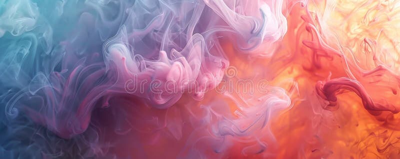 Misty fog in a range of abstract colors swirls gently on a bright background, creating a dreamy and stock images