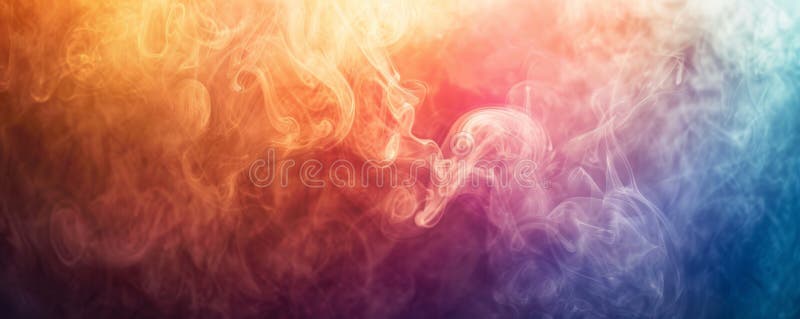 Misty fog in a range of abstract colors swirls gently on a vibrant background, creating a dreamy royalty free stock photography