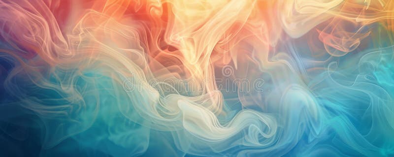 Misty fog in a range of abstract colors swirls gently on a vibrant background, creating a dreamy royalty free stock photo